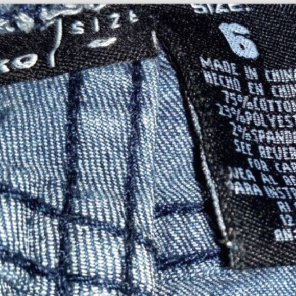 Biker Jogger Jeans Adult Sz 6 Ruching Zipper Detail Pull-On Elastic Hem Grunge - Picture 7 of 9